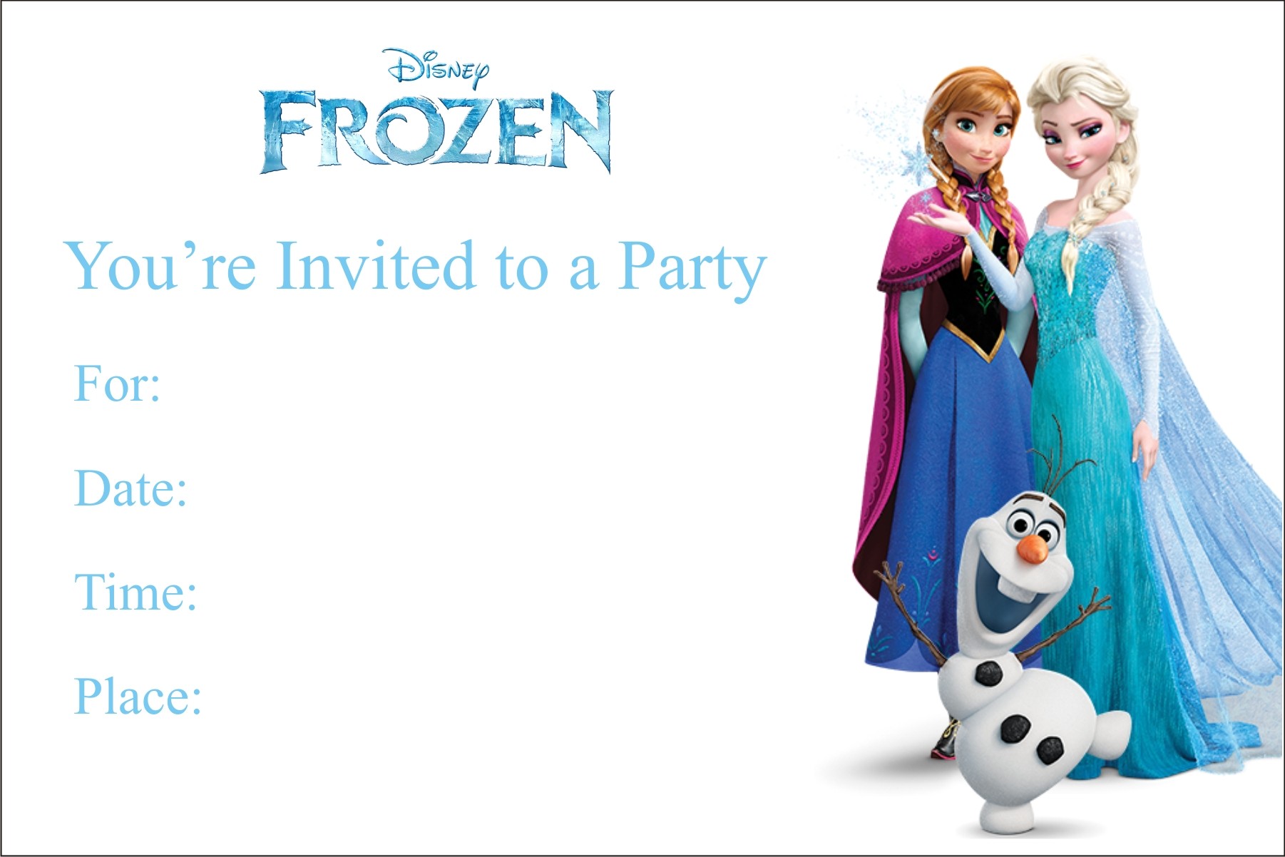 Frozen Free printable Birthday Party Invitation Personalized Party ...