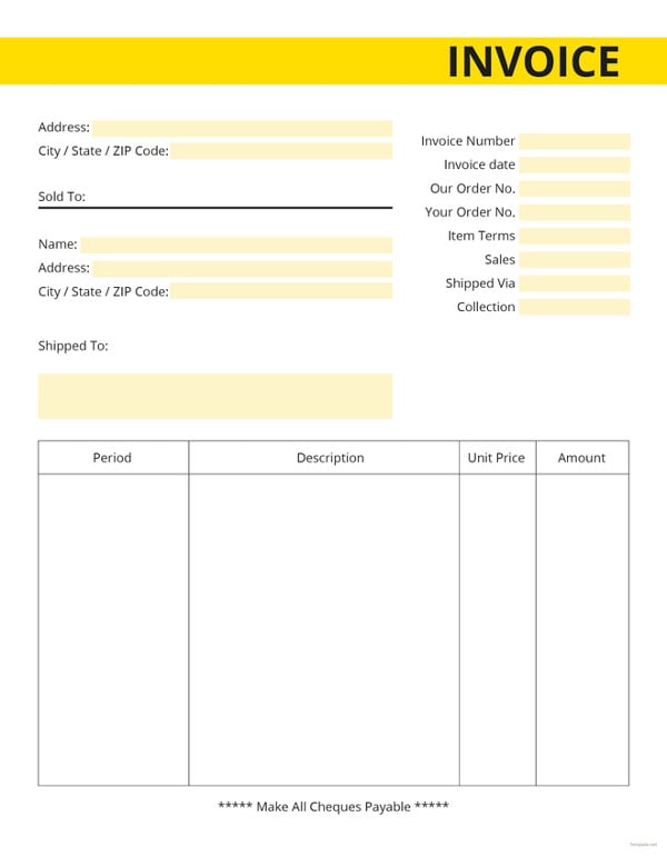Free Printable Invoice Template - 35+ Free Word, Excel, PDF ...
