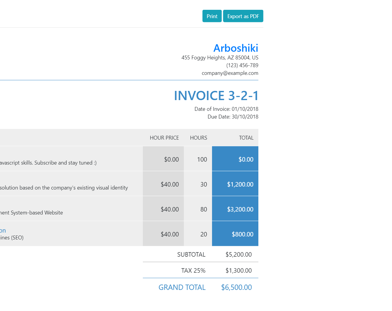 Free printable invoice html template, Download Free printable invoice ...