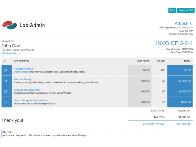 Free printable invoice html template, Download Free printable invoice ...
