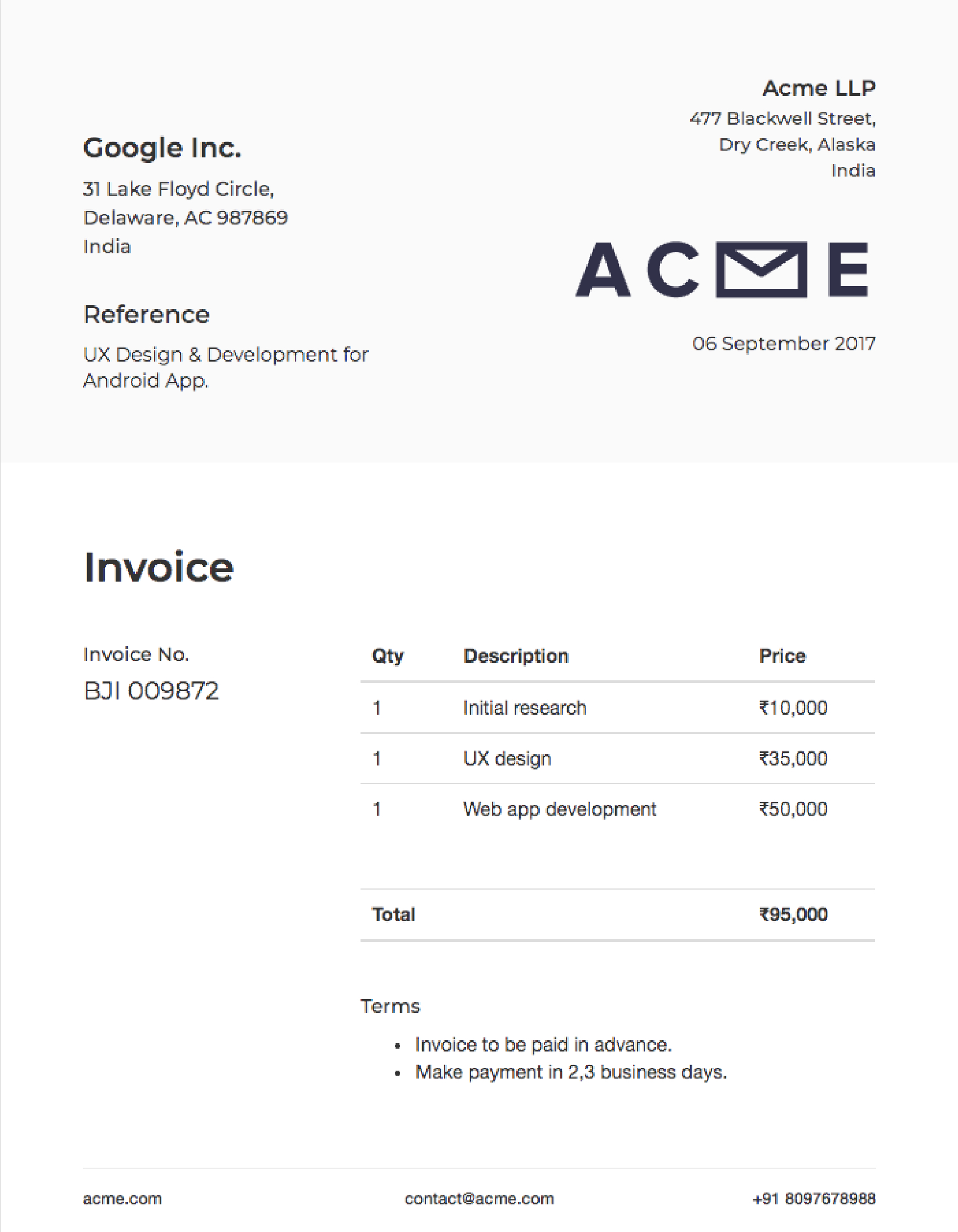 HTML Invoice Templates based on Bootstrap 3 - Worksheets Library