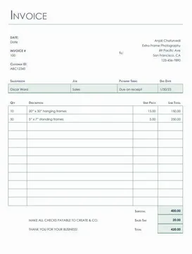 printable invoice online