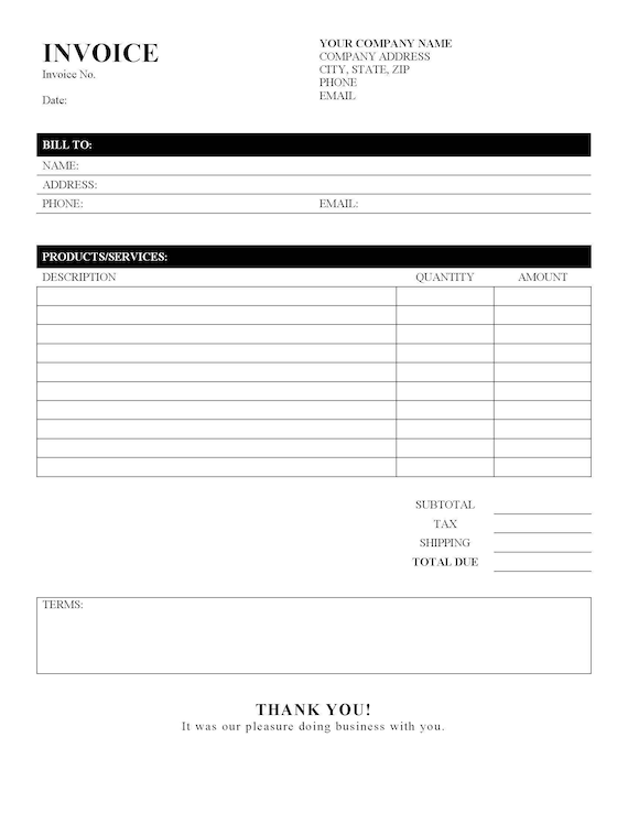 printable invoice online