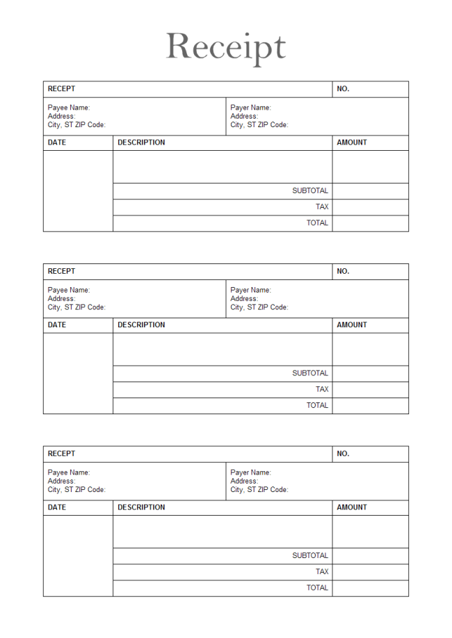 printable invoice receipt