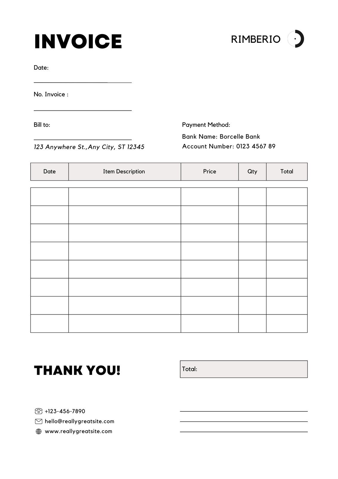 Free Printable Professional Invoice Templates To Customize 