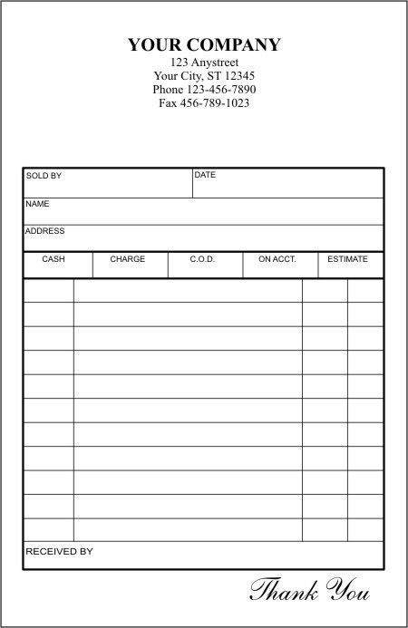 printable invoice receipt