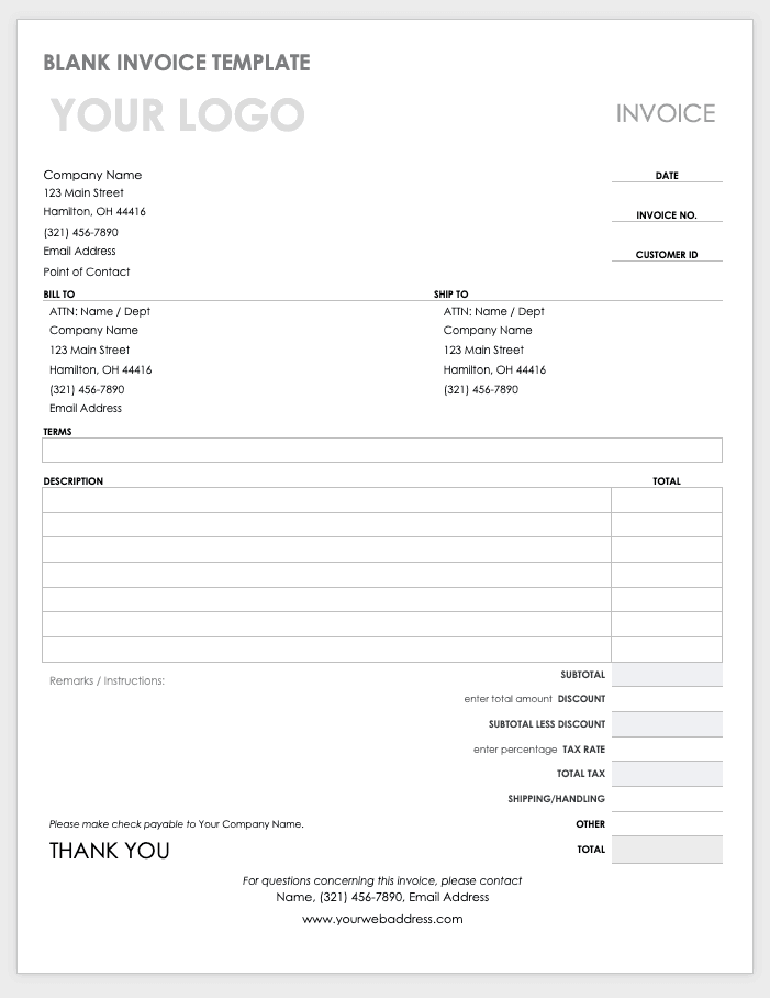 Free MS Word Invoices Templates | Smartsheet