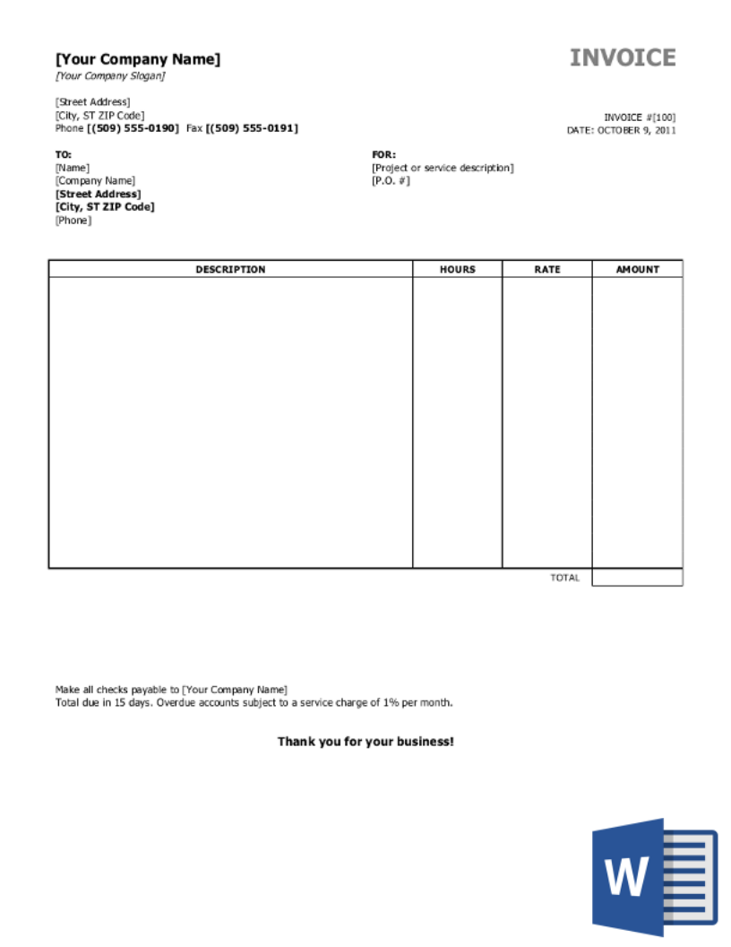 printable invoices online free