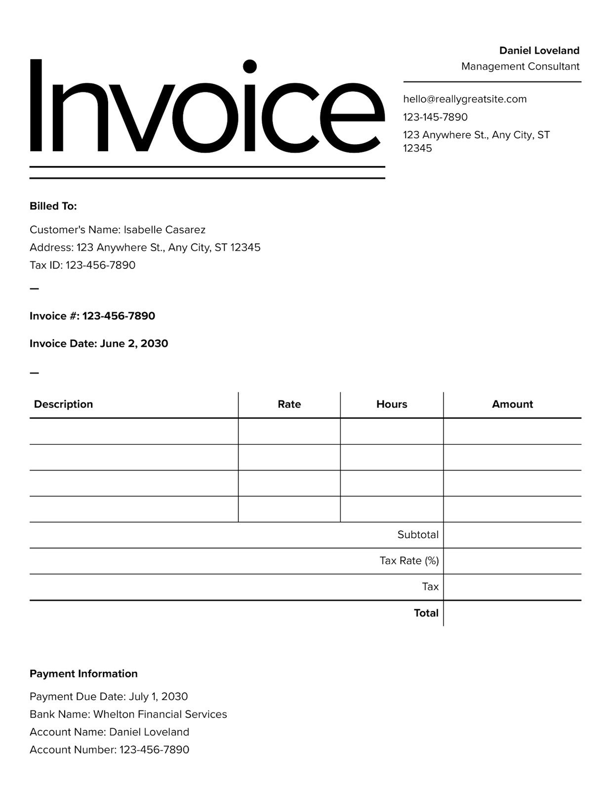 printable invoices online free