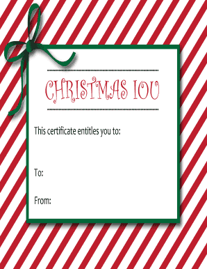 Printable Christmas Gift Certificates IOU. Printable Christmas ...