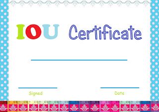 Select and Print IOU Certificates and Cards {Fresh Designs!}