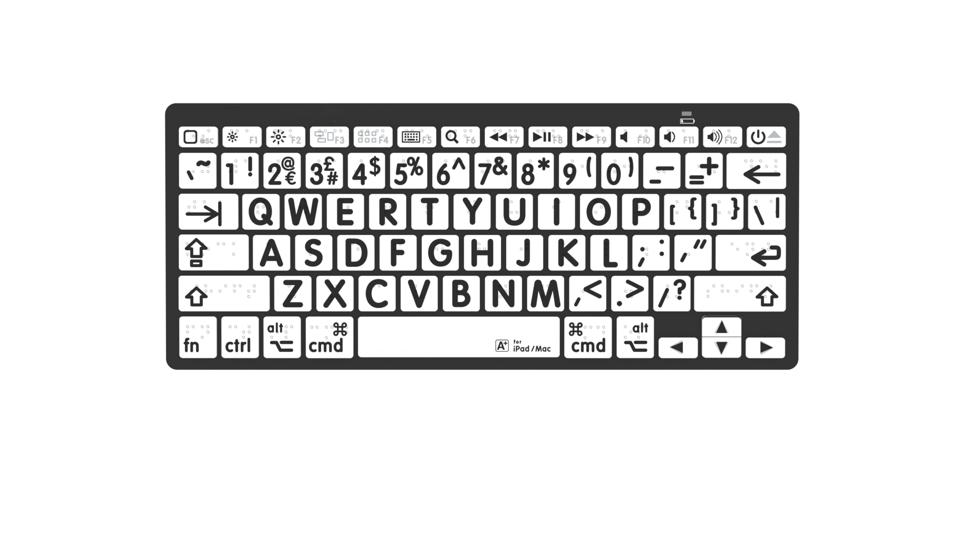 VTKeys Large Print and Braille Bluetooth Mac Keyboard | VisionAid