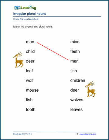 printable irregular plural nouns worksheet