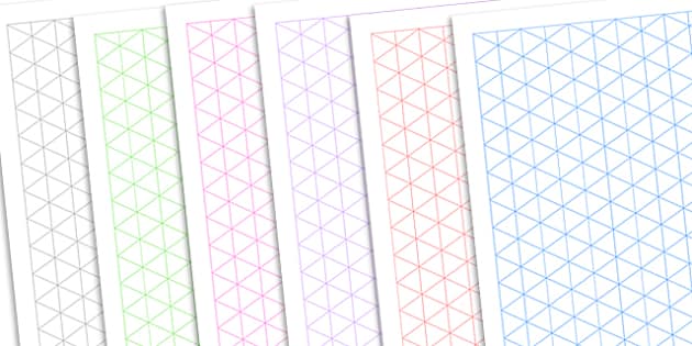 Isometric Shapes Grid Template - CfE (Second) (teacher made)