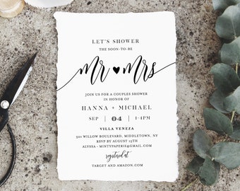Couples Shower Invitation Template, Printable Wedding Shower ...