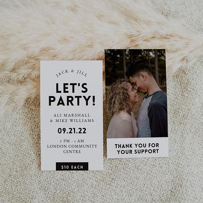 Modern, Simple Jack &  Jill Tickets - Buck Doe, Stag Doe Printable ...