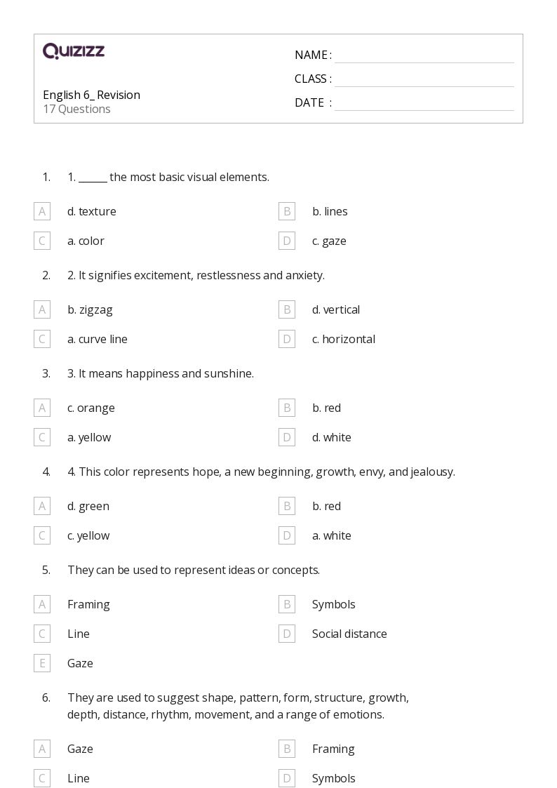 50+ Concepts of Print worksheets for 6th Year on Quizizz | Free ...