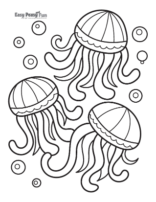 Jellyfish Coloring Pages - Easy Peasy and Fun