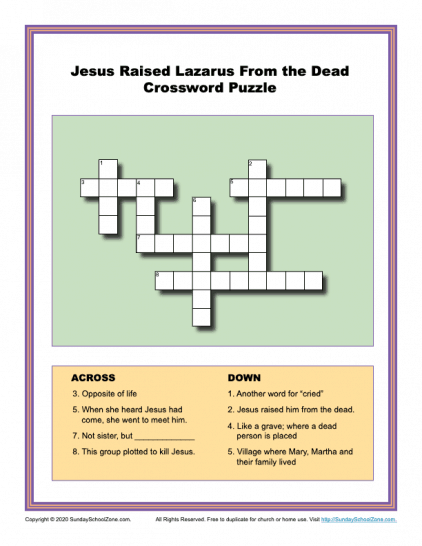 printable jesus crossword puzzles