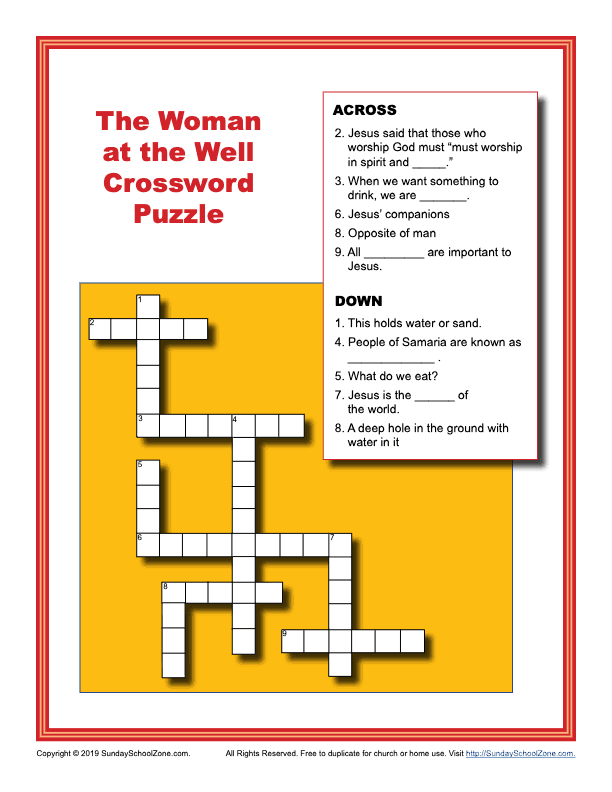 printable jesus crossword puzzles
