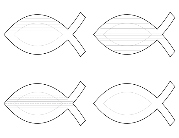 Free Printable Jesus Fish-Shaped Writing Templates