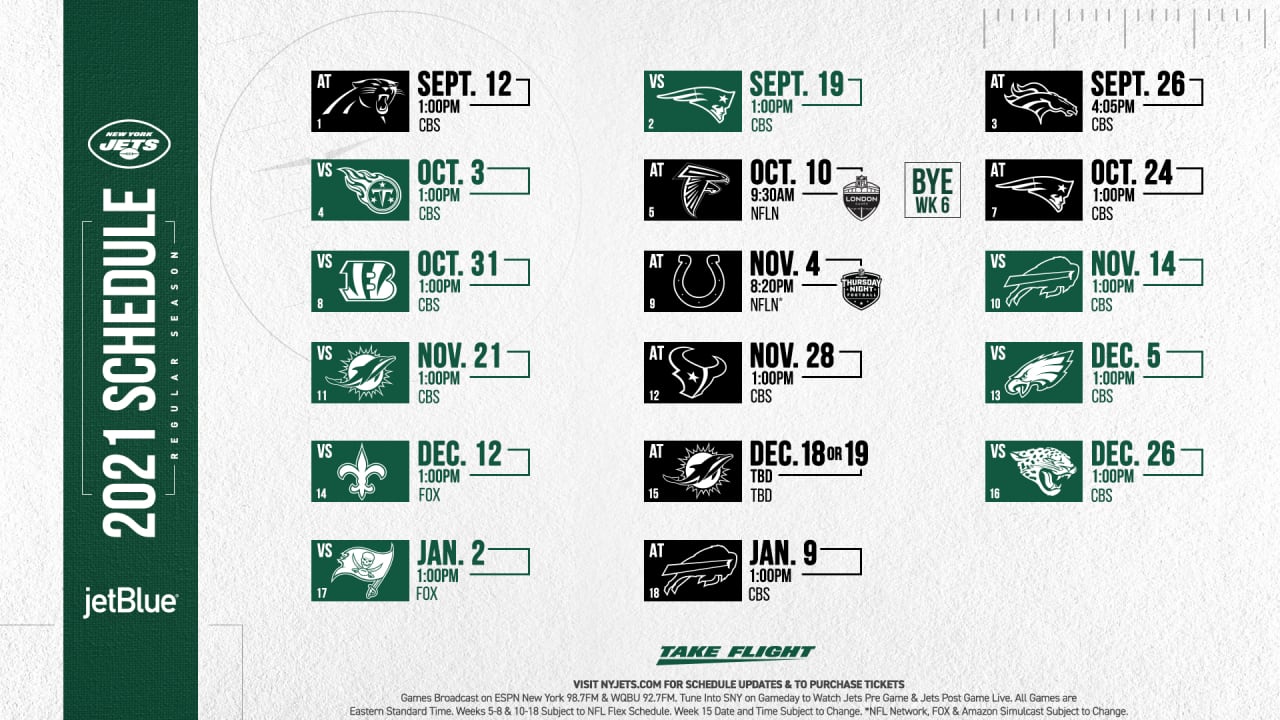 2021 New York Jets Schedule: Complete schedule, tickets and match ...