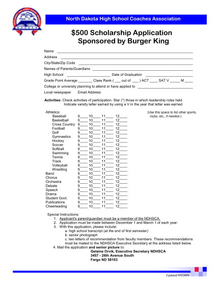 printable job application burger king