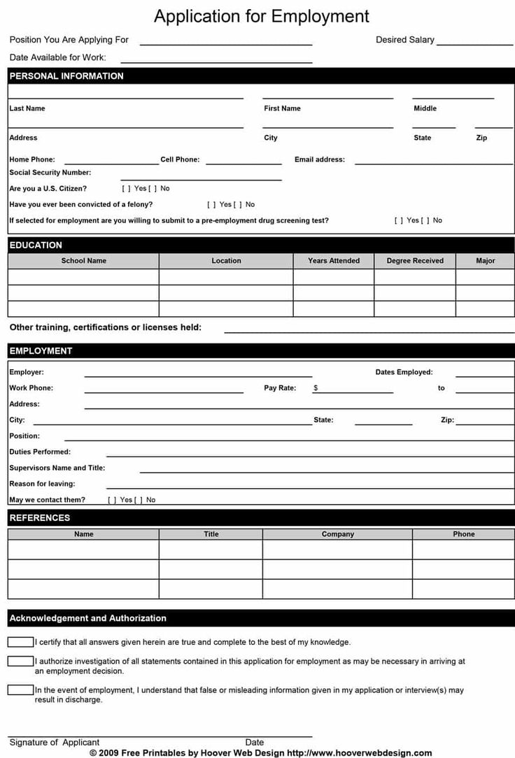 50 Free Employment / Job Application Form Templates [Printable] ᐅ ...