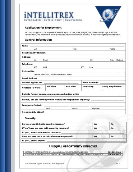 24 Generic Application For Employment - Free to Edit, Download ...