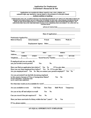 printable generic job application Forms and Templates - Fillable ...