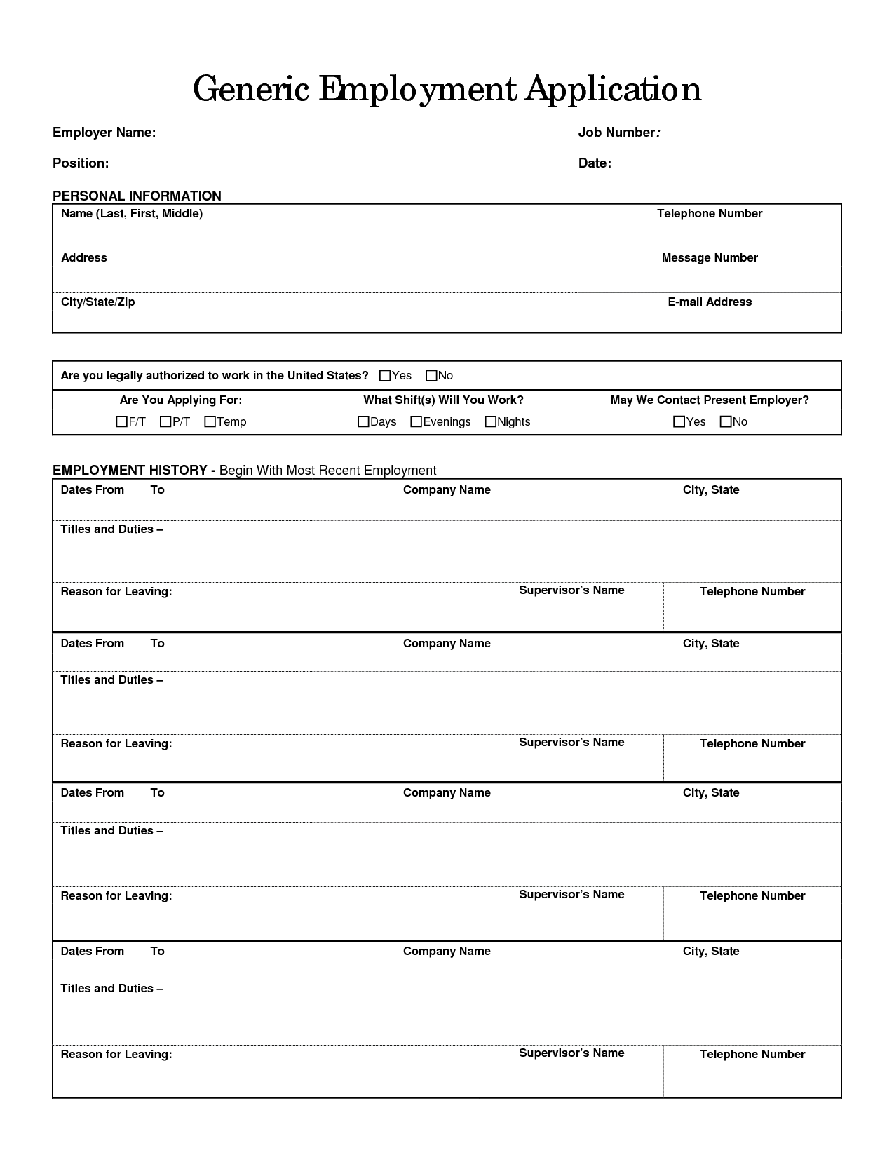 printable job application for gander mountain
