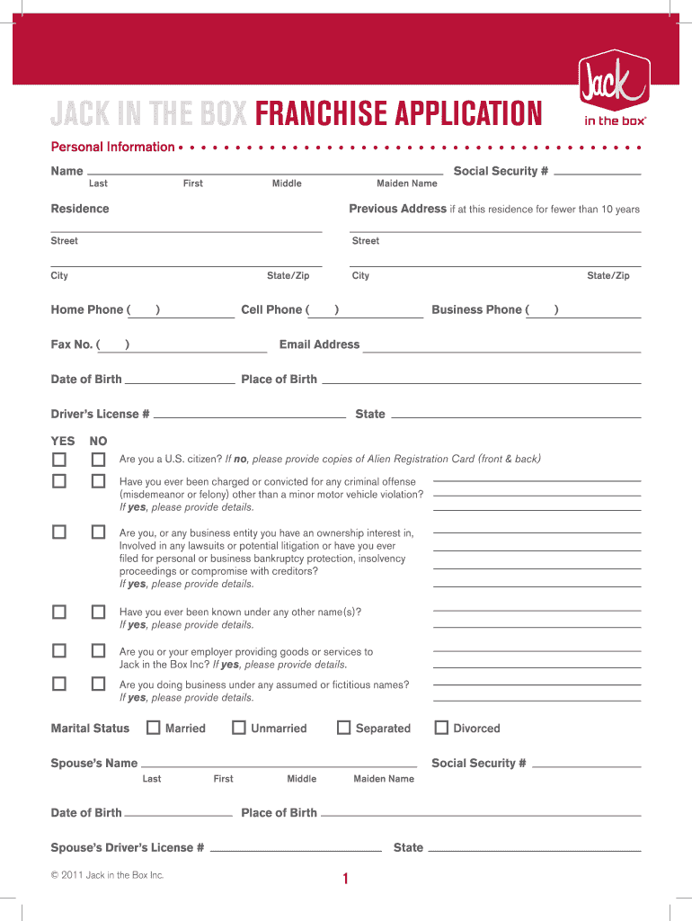 printable job application for jack in the box
