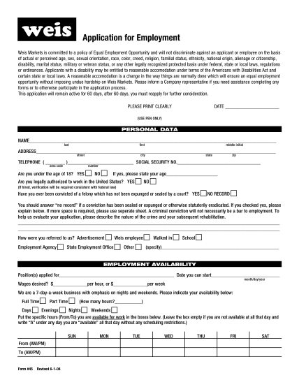 23 Simple Application For Employment Form page 2 - Free to Edit ...