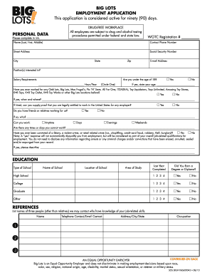 2012-2024 Form Big Lots Employment Application Fill Online ...