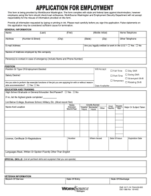 printable job application form