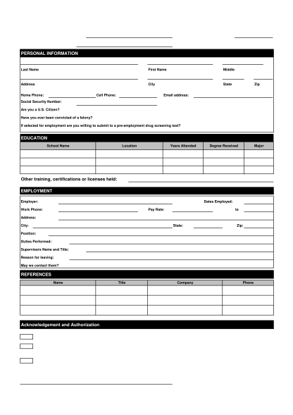 26 Employment Application Form - Free to Edit, Download &  Print ...