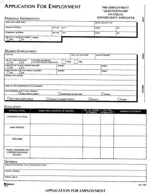 printable job application in spanish