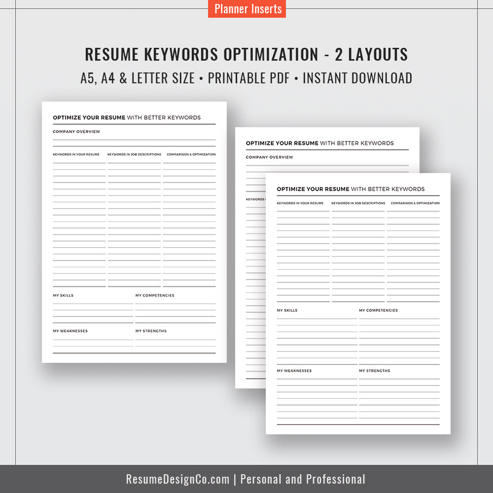 Job Application Worksheets, Letter Size, A4, Filofax A5, Planner ...