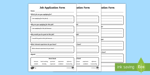 printable job applications for 16 year olds