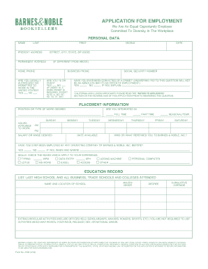 printable job applications for barnes and noble