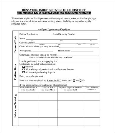 13+ Printable Job Application Templates in Word | Google Docs ...