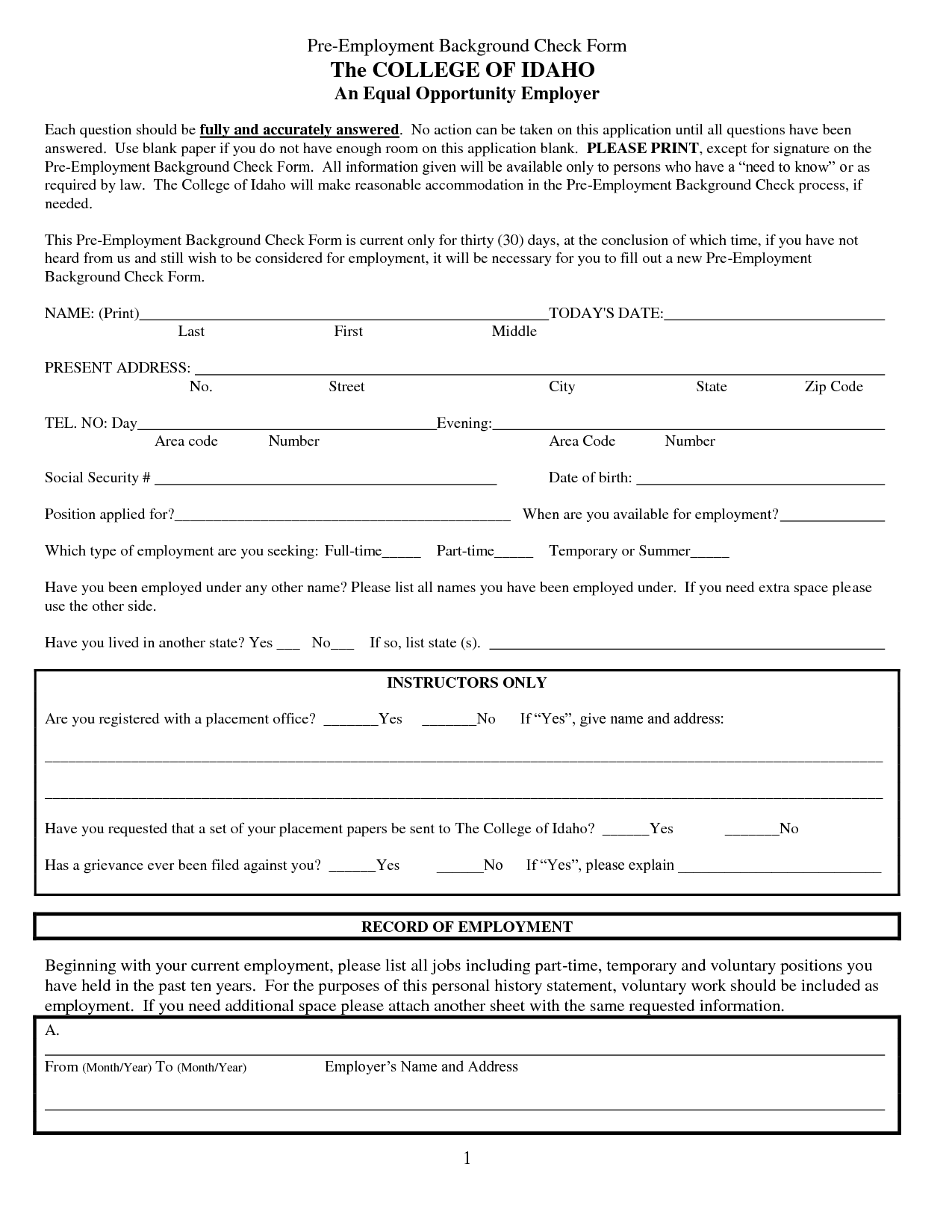 Blank Application For Employment - 10 Free PDF Printables ...