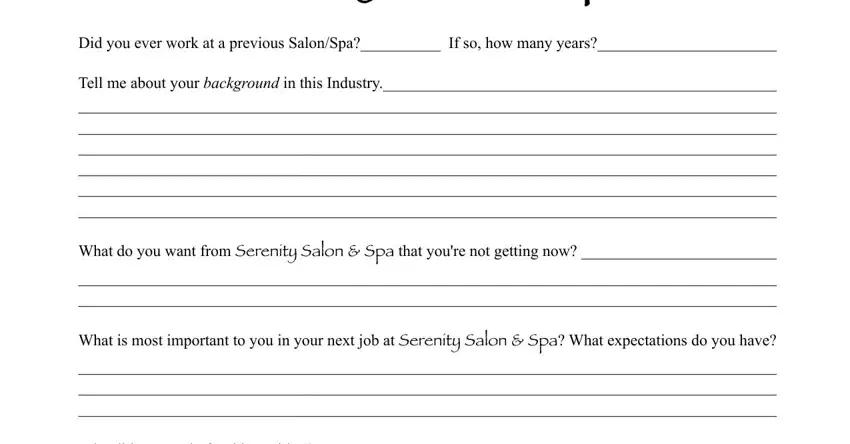Salon Application Template ≡ Fill Out Printable PDF Forms Online