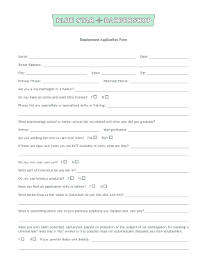 printable job applications for hair salons