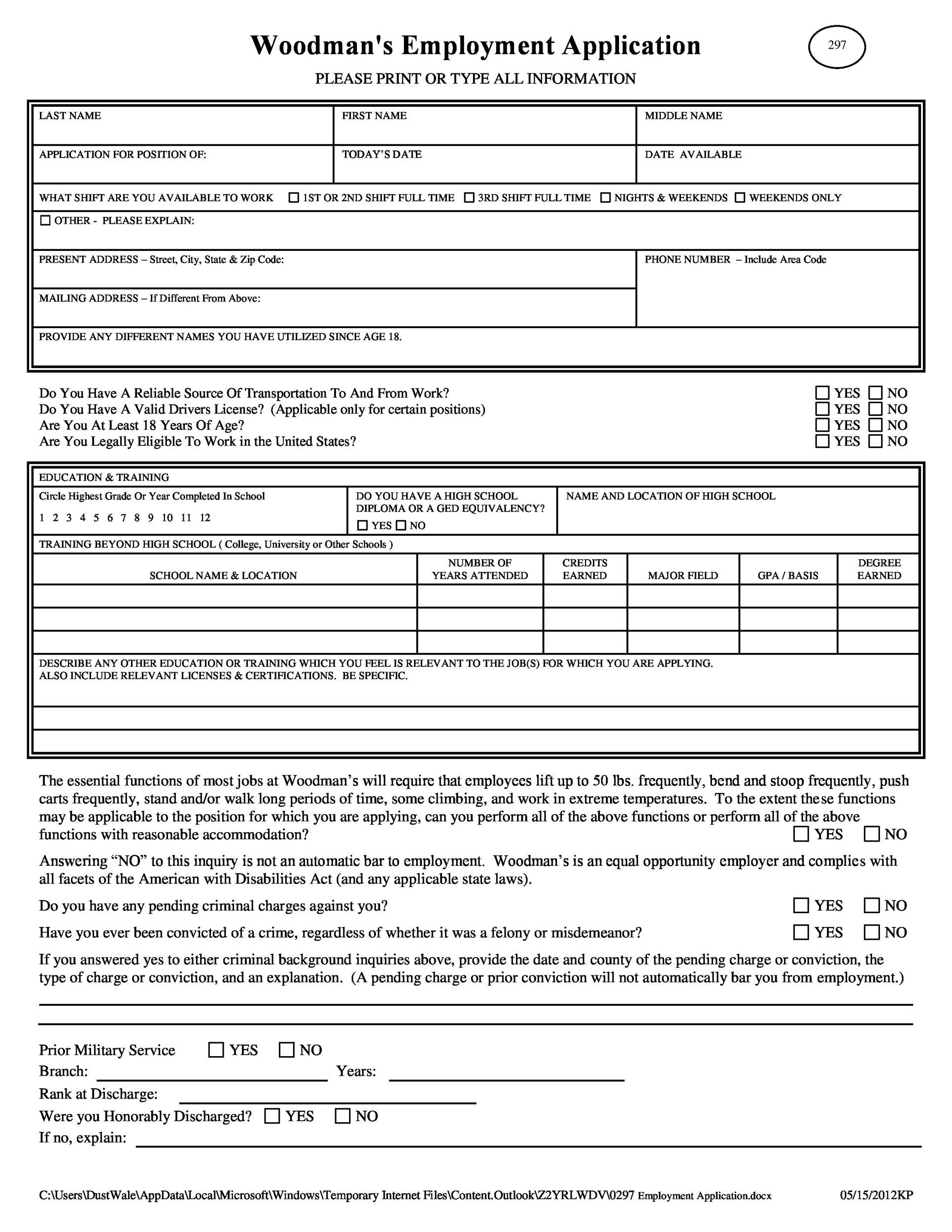 printable job applications for petco