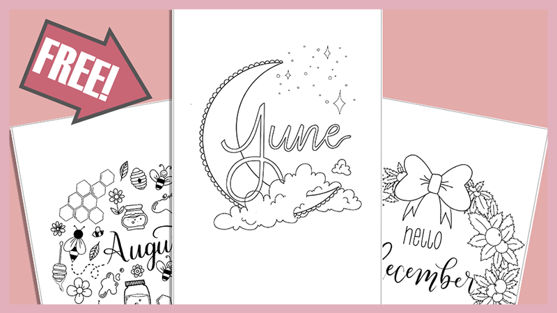 12 Months of Free Cover Page Printables for Your Bullet Journal ...