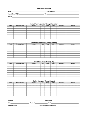Hris Journal Entry Form - Fill and Sign Printable Template Online