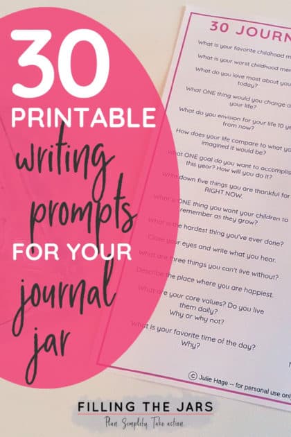 30 Printable Journal Jar Prompts to Inspire Reflection | Filling ...