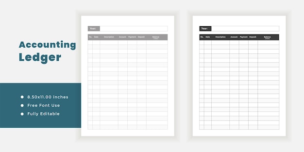 Premium Vector | Accounting ledger logbook journal and minimalist ...