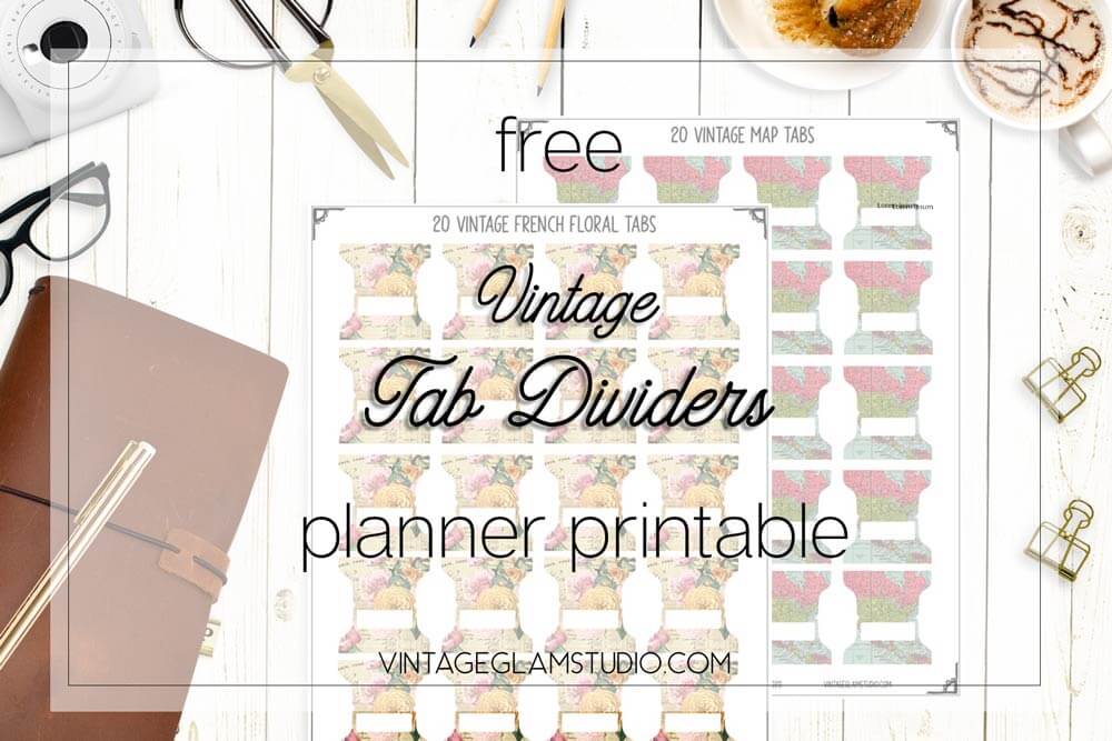 Free Vintage Ephemera Tab Dividers Printable -